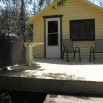 Cabin 1 has a new deck. Sit and relax, or grill the fish you caught on the Weber grill.